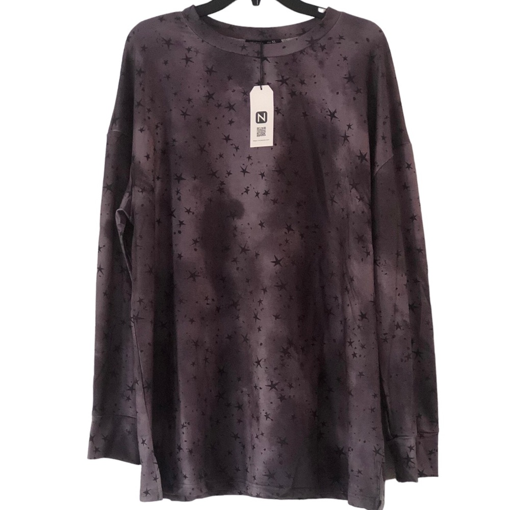Noracora Celestial Starry Night Galaxy Long Sleeve Shirt Lightweight Sweatshirt